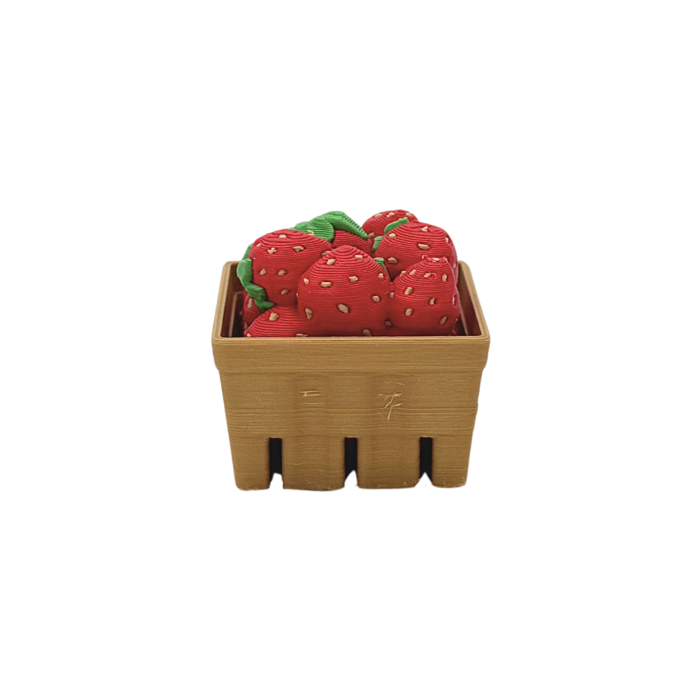 3D Strawberry Basket Clicker Keychain