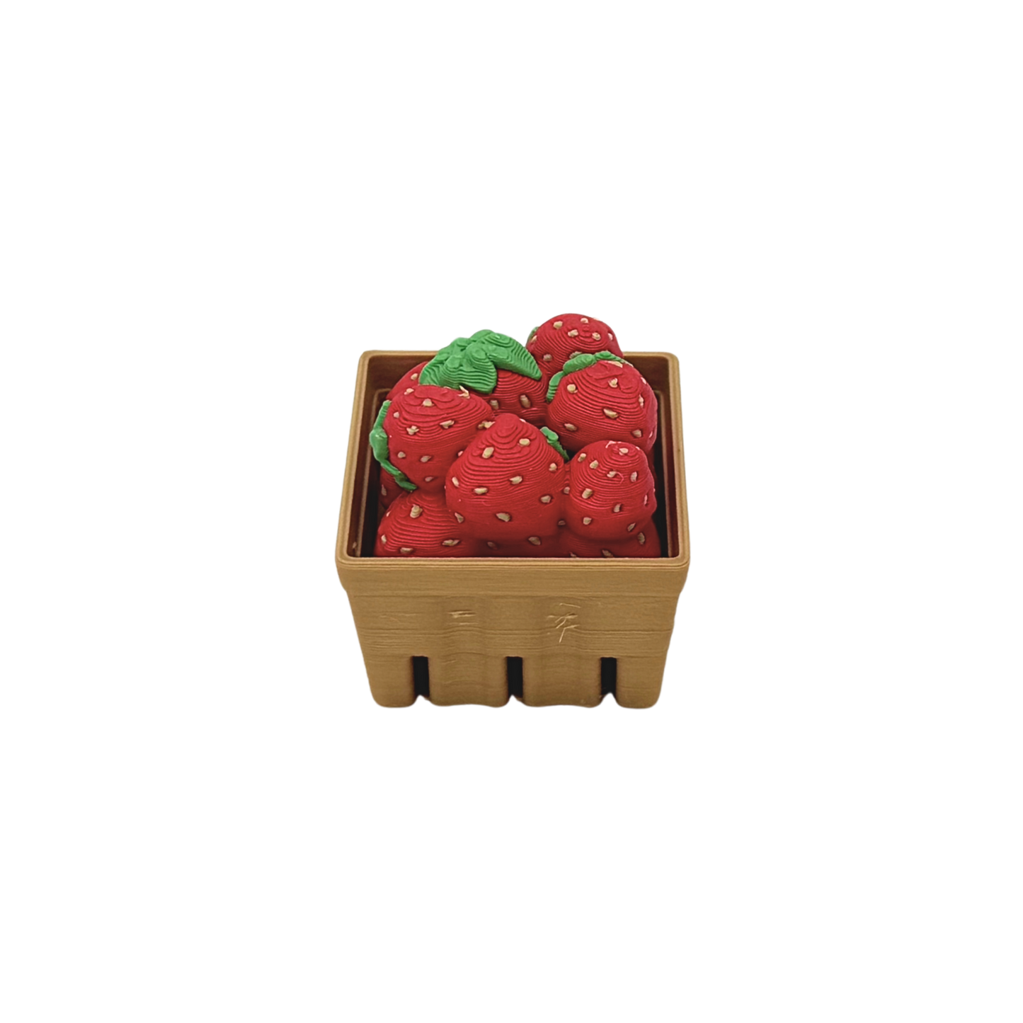 3D Strawberry Basket Clicker Keychain